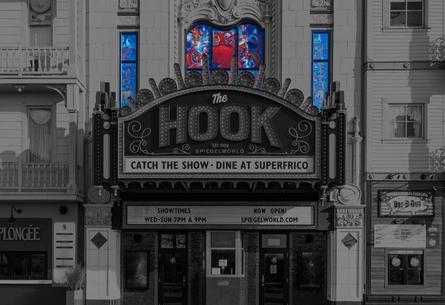Mark Ogge The Hook entrance stained glass art