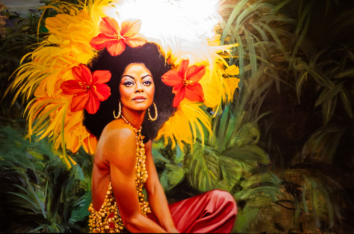 An oil canvas with Diana Ross painter on it.